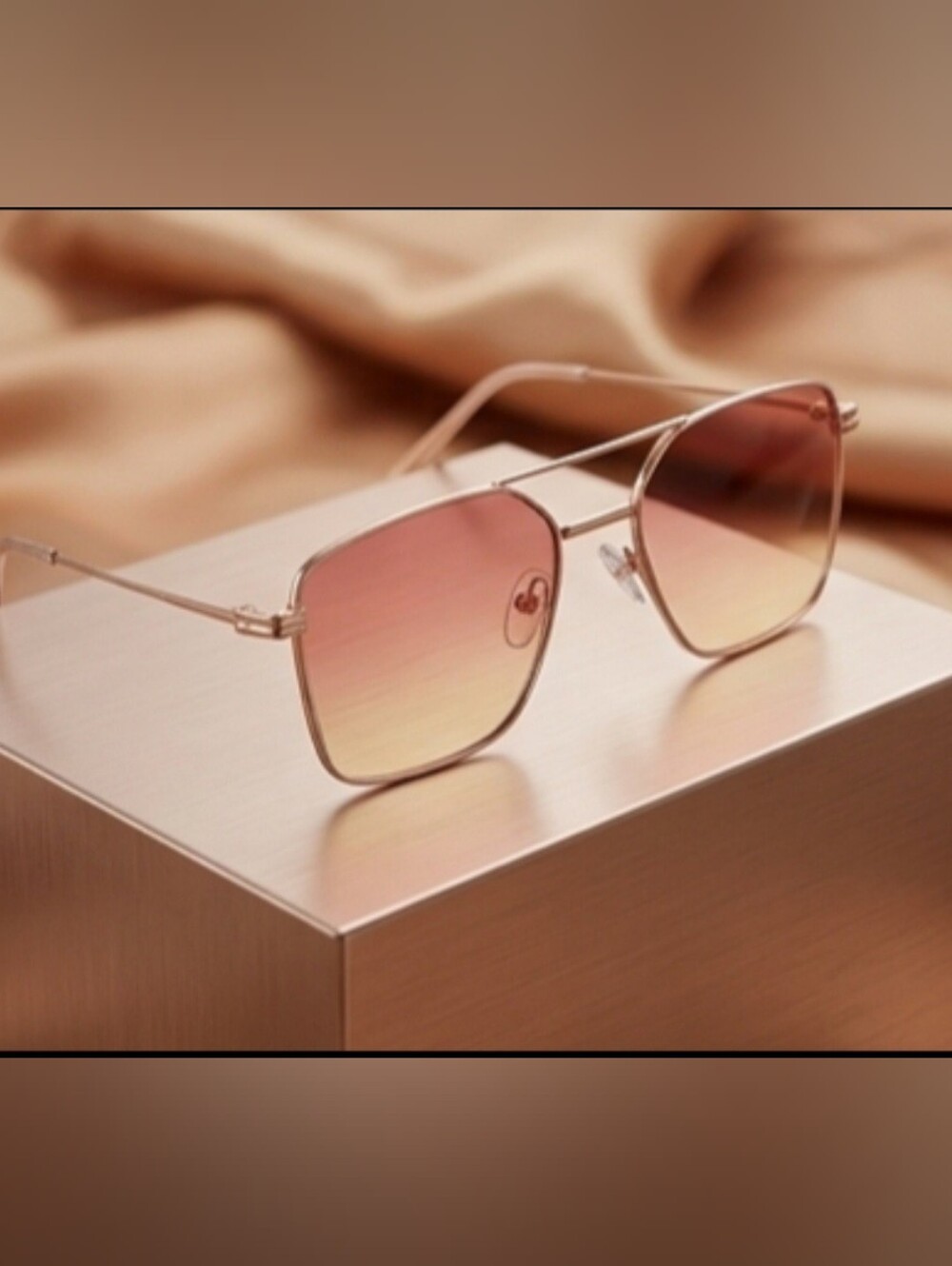 Pink Gradient Square Sunglasses